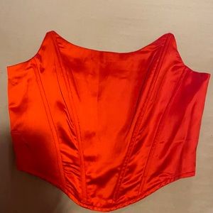 Red zip up corset